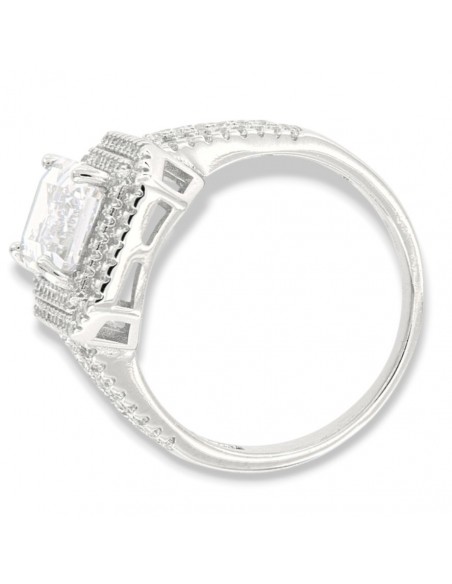 Anello Argento Rodiato Principessa Bianca 9x7MM [4f656a39]