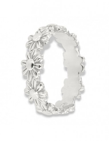 Anello Argento Rodiato Corona Di Fiori [f84a046f]