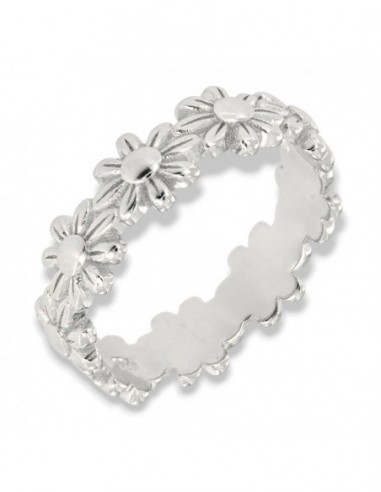 Anello Argento Rodiato Corona Di Fiori [220b374f]