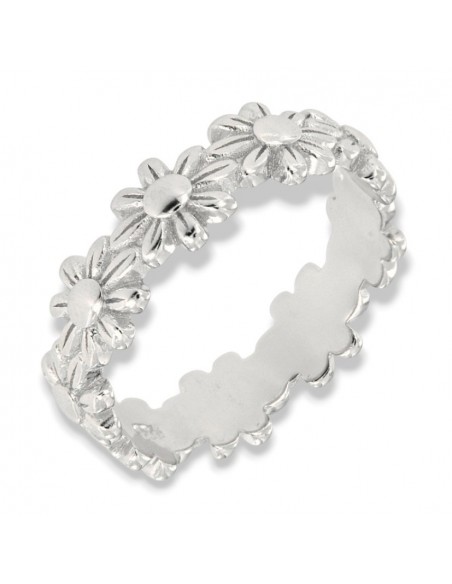 Anello Argento Rodiato Corona Di Fiori [220b374f]