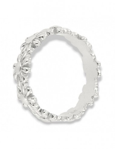 Anello Argento Rodiato Corona Di Fiori [275b7051]