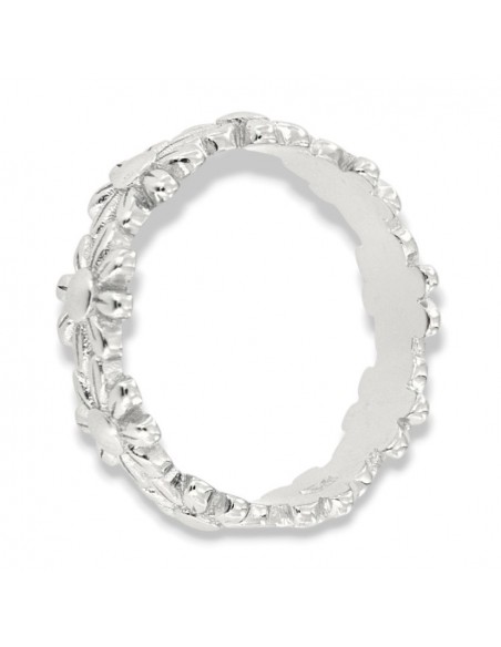 Anello Argento Rodiato Corona Di Fiori [275b7051]