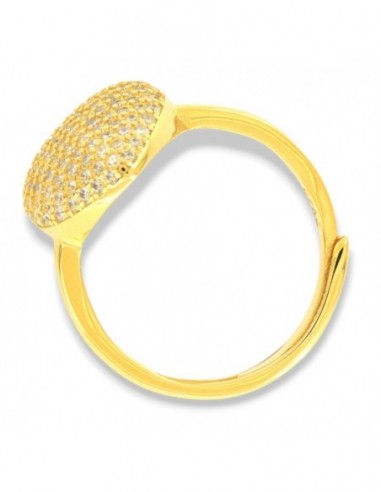 Anello Argento Dorato Cuore Pavettato Zirconi Bianchi [a766ca2e]