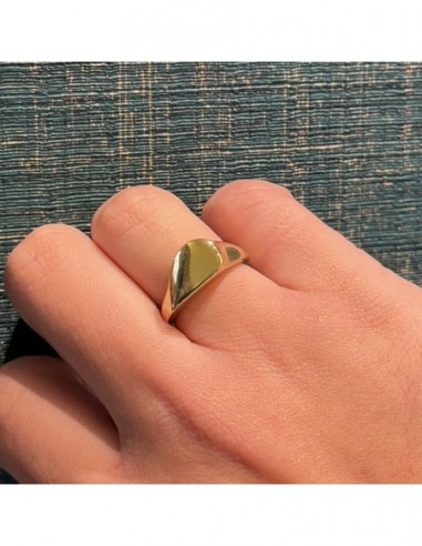 Anello Argento Dorato Cuore Metà Sinistra [70bef4f7]