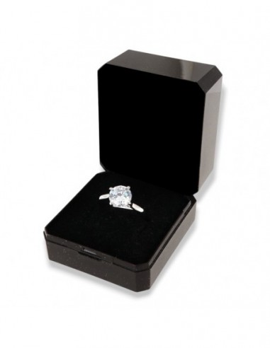 Anello Argento Rodiato Solitario Zircone 8,5MM [e8723d56]