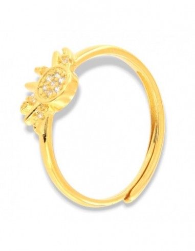 Anello Argento Dorato Componibile Sole Zirconi Bianchi [ead788a3]