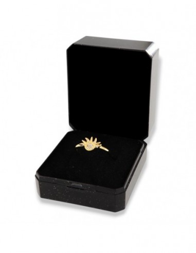 Anello Argento Dorato Componibile Sole Zirconi Bianchi [33f1cbae]