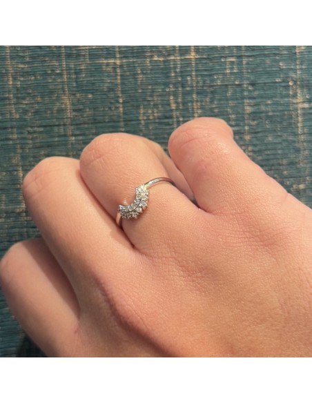 Anello Argento Rodiato Componibile Luna Zirconi Bianchi [b9922191]