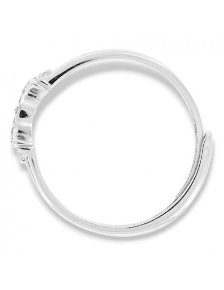 Anello Argento Rodiato Componibile Luna Zirconi Bianchi [bcc2668f]