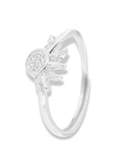 Anello Argento Rodiato Componibile Sole Zirconi Bianchi [cfcd6740]