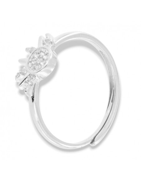 Anello Argento Rodiato Componibile Sole Zirconi Bianchi [67b085ea]