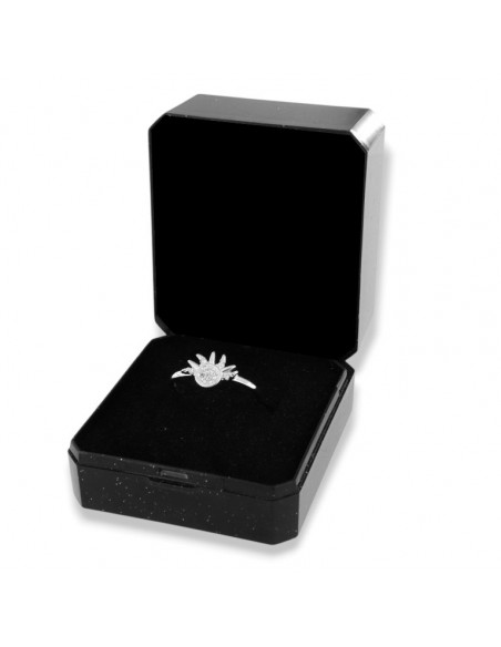 Anello Argento Rodiato Componibile Sole Zirconi Bianchi [be96c6e7]