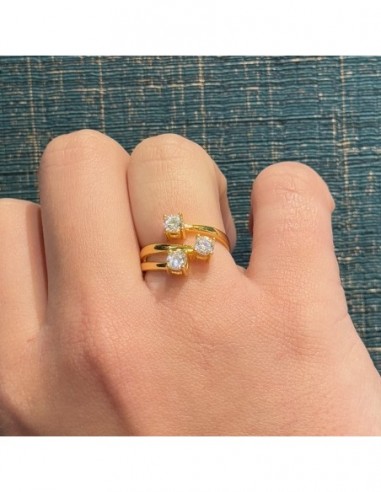 Anello Argento Dorato Trilogy Intrecciato 4MM [10e01590]