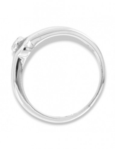ANELLO ARGENTO SOLITARIO CAST. BATTUTO CON ZIRCONE [496e7fe4]