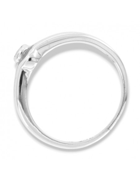 ANELLO ARGENTO SOLITARIO CAST. BATTUTO CON ZIRCONE [496e7fe4]