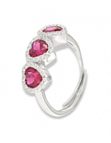 Anello Argento Rodiato Trilogy Cuore Rosso [1cdb6c60]