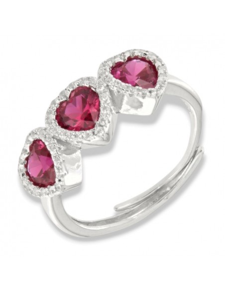 Anello Argento Rodiato Trilogy Cuore Rosso [251df9e9]