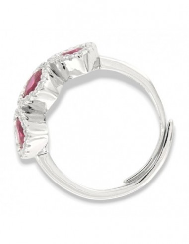 Anello Argento Rodiato Trilogy Cuore Rosso [97507ff3]
