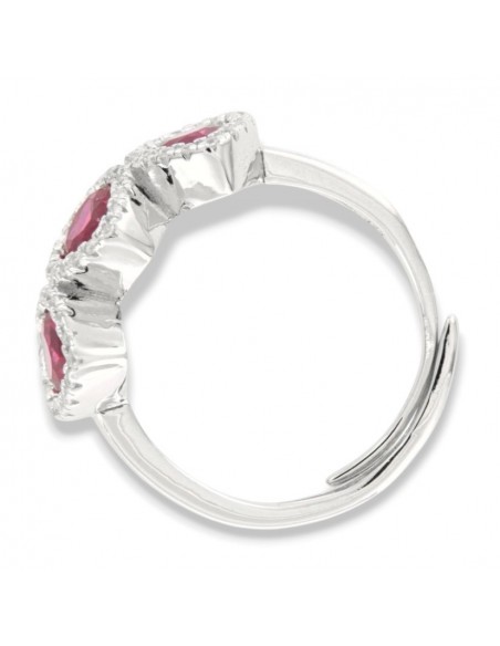 Anello Argento Rodiato Trilogy Cuore Rosso [97507ff3]