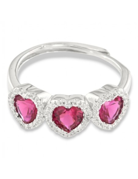 Anello Argento Rodiato Trilogy Cuore Rosso [4e763cfe]