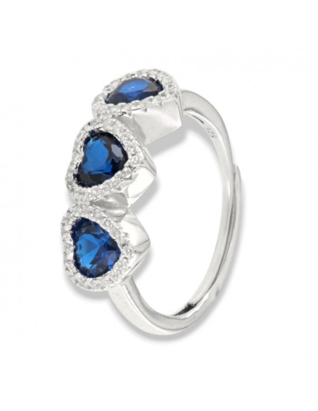 Anello Argento Rodiato Trilogy Cuore Blu [ae96ea7a]