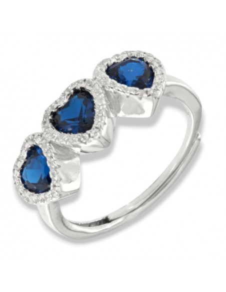 Anello Argento Rodiato Trilogy Cuore Blu [37f62aed]