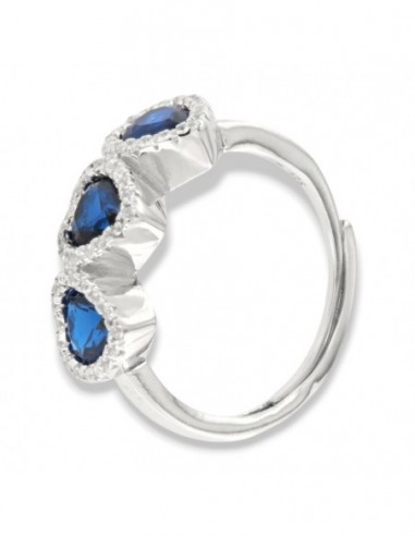 Anello Argento Rodiato Trilogy Cuore Blu [32a66df3]