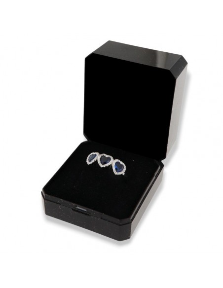 Anello Argento Rodiato Trilogy Cuore Blu [563d61c6]