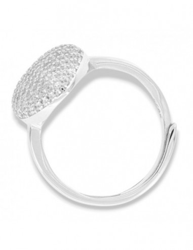 Anello Argento Rodiato Cuore Pavettato Zirconi Bianchi [6eff384c]