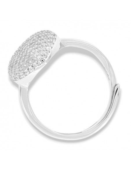 Anello Argento Rodiato Cuore Pavettato Zirconi Bianchi [6eff384c]