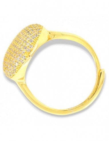 Anello Argento Dorato Cuore Pavettato Grande [c9d4bd4e]