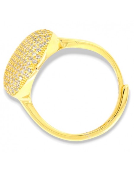 Anello Argento Dorato Cuore Pavettato Grande [c9d4bd4e]