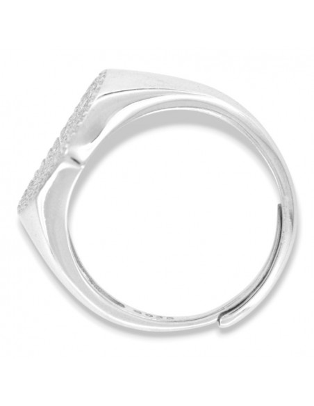 Anello Argento Rodiato Chevalier Cuore Zirconi Bianchi [950a4429]