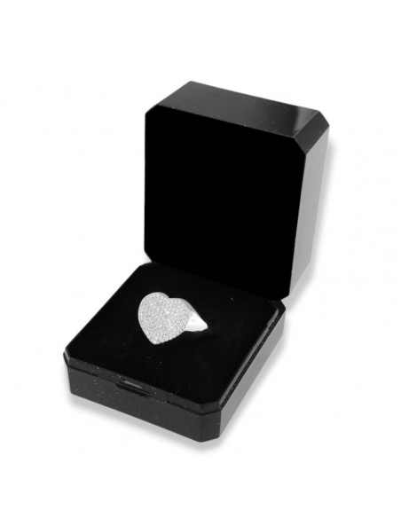 Anello Argento Rodiato Chevalier Cuore Zirconi Bianchi [fb31c620]
