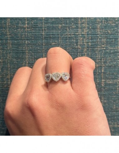 Anello Argento Rodiato Trilogy Cuore Bianco [15ace0ec]