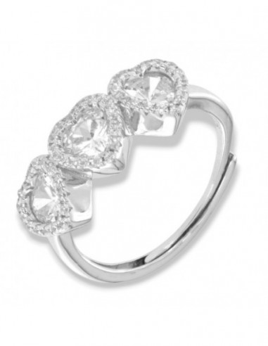 Anello Argento Rodiato Trilogy Cuore Bianco [a2b121e8]