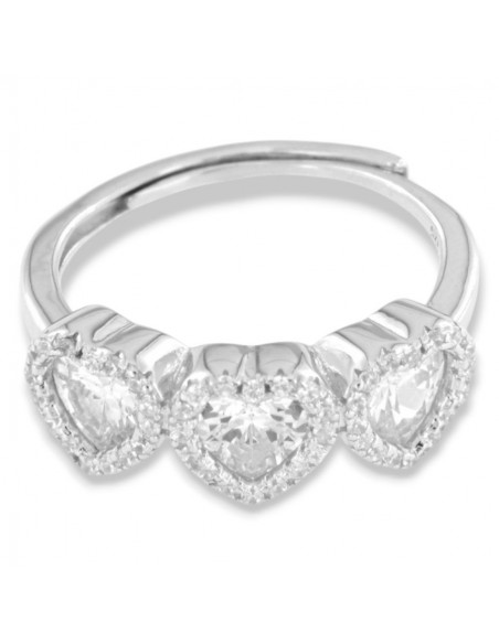 Anello Argento Rodiato Trilogy Cuore Bianco [c9dae4ff]
