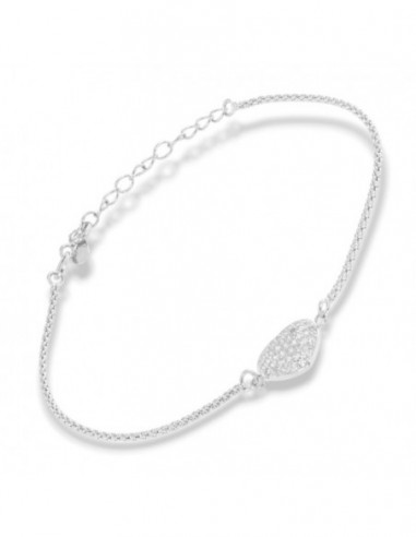 Bracciale Argento Rodiato Cuore Pavettato Zirconi Bianchi [2bd66ca0]
