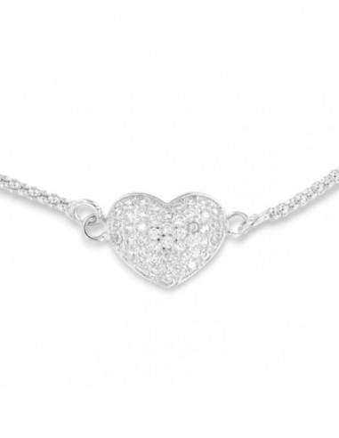 Bracciale Argento Rodiato Cuore Pavettato Zirconi Bianchi [f1a90427]