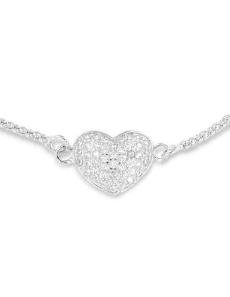 Bracciale Argento Rodiato Cuore Pavettato Zirconi Bianchi [f1a90427]