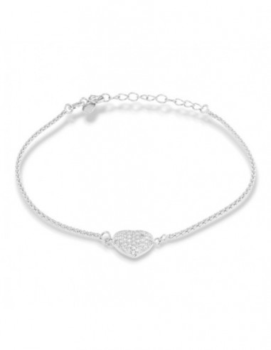 Bracciale Argento Rodiato Cuore Pavettato Zirconi Bianchi [f4f94339]