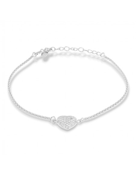 Bracciale Argento Rodiato Cuore Pavettato Zirconi Bianchi [f4f94339]