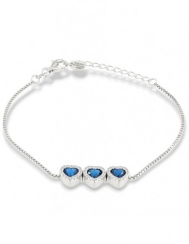 Bracciale Argento Rodiato Cuori Blu [ca81cb48]