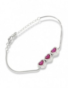 Bracciale Argento Rodiato Cuori Viola [0df87d87]
