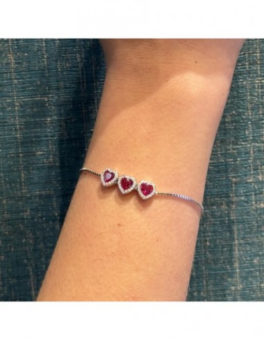 Bracciale Argento Rodiato Cuori Viola [dd3a5f52]