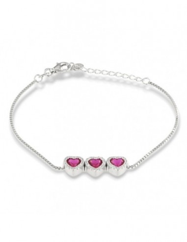 Bracciale Argento Rodiato Cuori Viola [6f77d948]