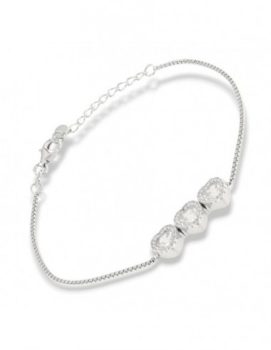 Bracciale Argento Rodiato Cuori Bianchi [bae5bc83]