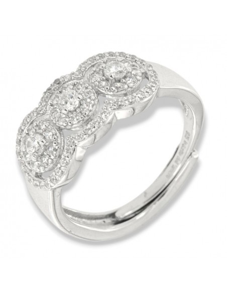 Anello Argento Rodiato Trilogy Corona Zirconi Bianchi [d2eb0f55]