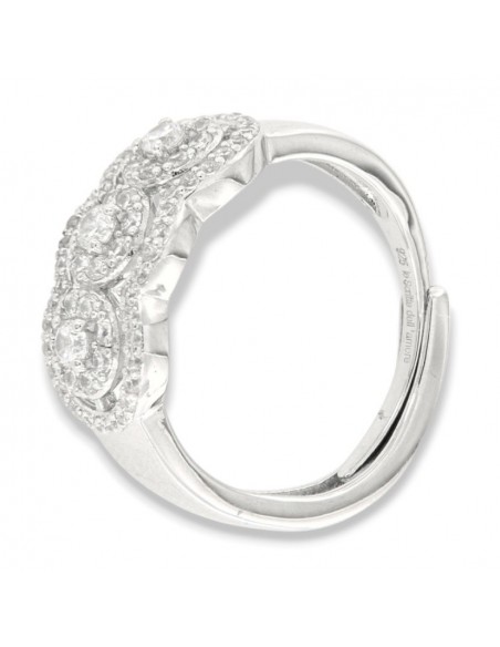 Anello Argento Rodiato Trilogy Corona Zirconi Bianchi [d7bb484b]