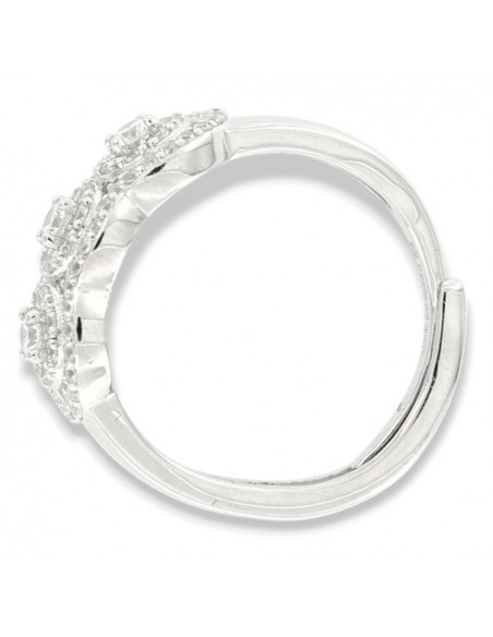 Anello Argento Rodiato Trilogy Corona Zirconi Bianchi [60a6894f]